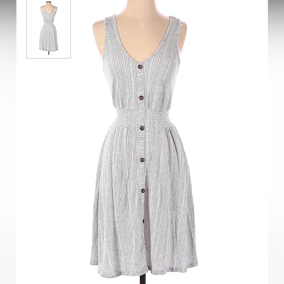 Caution To The Wind Black and White Striped Midi Dress - Picture 1 of 7